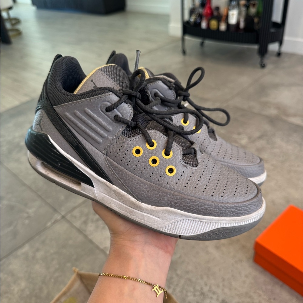 Jordan Sneakers with Gray and Yellow Highlights